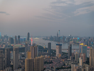 Obraz premium Wuhan city landmark skyline scenery