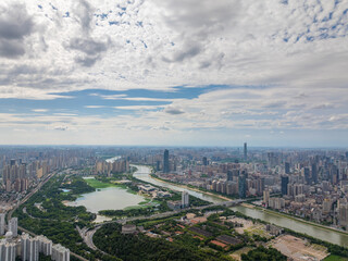 Fototapeta premium Wuhan city landmark skyline scenery