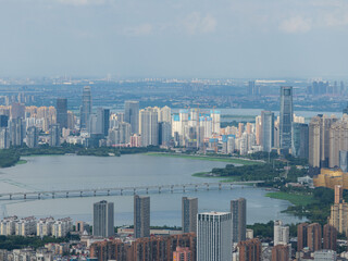 Fototapeta premium Wuhan city landmark skyline scenery