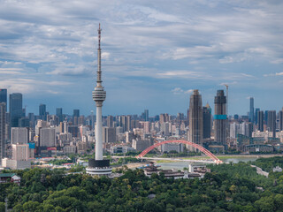 Wuhan city landmark skyline scenery