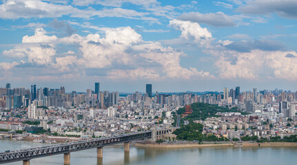 Wuhan city landmark skyline scenery