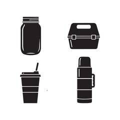Food & Drink Container Silhouette Vector Set