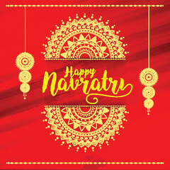 Illustration Of Happy Navratri Celebration Poster Or Banner Background