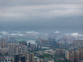 Wuhan city landmark skyline scenery