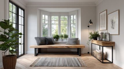 old industrial-style bedroom, made of wood