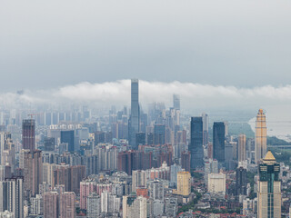 Fototapeta premium Wuhan city landmark skyline scenery