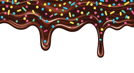 Delicious chocolate dripping with colorful sprinkles creates a sweet and vibrant treat perfect for celebrations and desserts