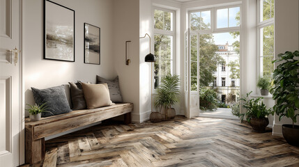 old industrial-style bedroom, made of wood