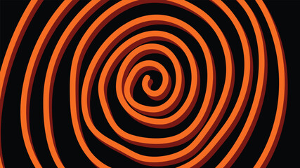 Red orange spiral swirl design on solid dark background