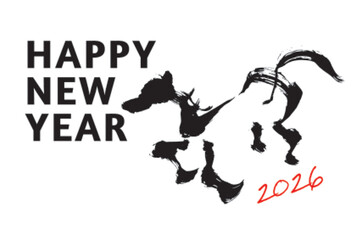 2026年馬の文字の年賀状