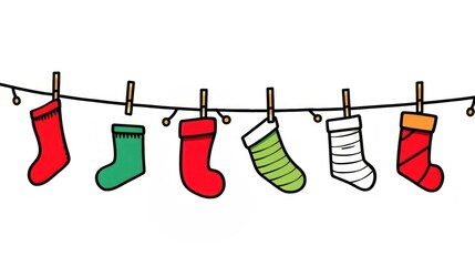 Christmas sock flag string clothing festival stocking.