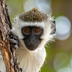 Fototapeta premium Close-up of a monkey in a tree