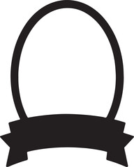 Oval ribbon frame silhouette vector design, ideal for labels, invitations, decorations, and vintage cards.