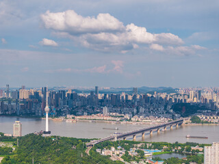 Wuhan city landmark skyline scenery