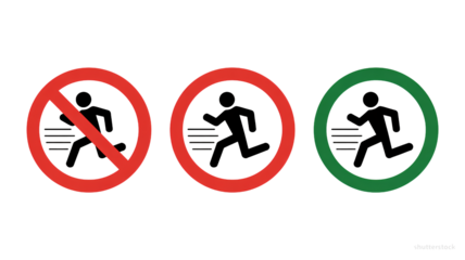 Green light go and red light stop running icons graphic design