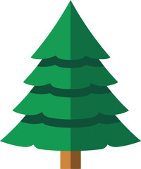 Vibrant green fir tree minimalist design isolated festive celebration vector