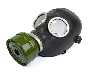 Black gas mask, isolated on white