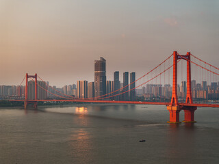 China, Hubei, Wuhan, summer, city, urban, scenery, sky, cloud, cumulus, sea of clouds, skyline, landmark, architecture, outdoor, aerial photography, high-rise building, skyscraper, technology, modern,