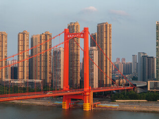 Obraz premium China, Hubei, Wuhan, summer, city, urban, scenery, sky, cloud, cumulus, sea of clouds, skyline, landmark, architecture, outdoor, aerial photography, high-rise building, skyscraper, technology, modern,