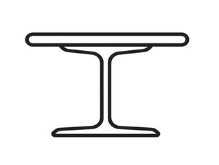 Clean table furniture icon drawn in 2D vector