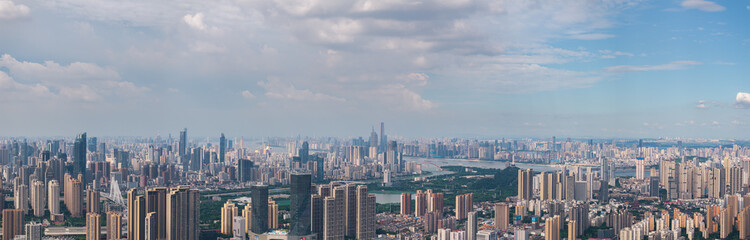Obraz premium China, Hubei, Wuhan, summer, city, urban, scenery, sky, cloud, cumulus, sea of clouds, skyline, landmark, architecture, outdoor, aerial photography, high-rise building, skyscraper, technology, modern,