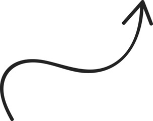 Simple winding arrow design pointing upwards on a dark background