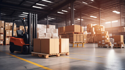 Efficient Warehouse Logistics with Forklift in Action