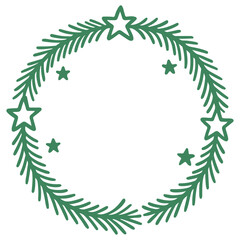 green Christmas wreath EPS