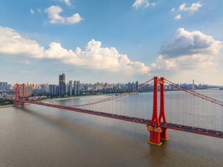 Wuhan city landmark skyline scenery