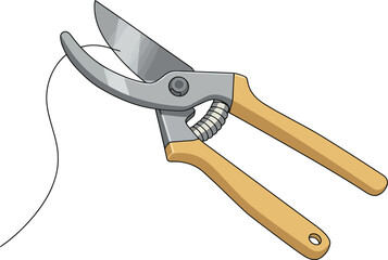 Gardening pruning shears tool for cutting branches botany horticulture equipment vector