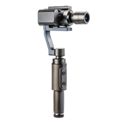Black Gimbal Stabilizer for Camera with Handle and Controls isolated image
