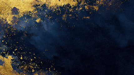 紺の和紙に金箔を散りばめた高級感ある背景（和風）