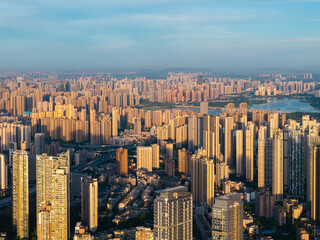 Wuhan city landmark skyline scenery