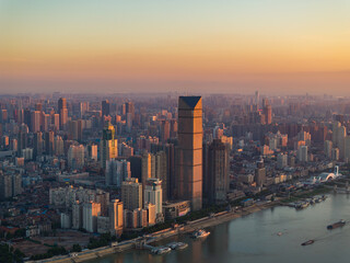 Fototapeta premium Wuhan city landmark skyline scenery