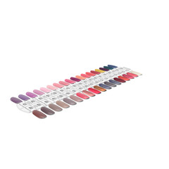 Different colorful nail palette board with multiple shades display PNG