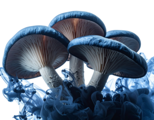 Floating Ink Cloud Oyster Mushrooms transparent background