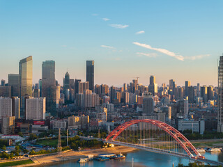 Fototapeta premium Wuhan city landmark skyline scenery