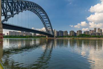 Wuhan city landmark skyline scenery