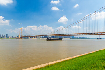 Wuhan city landmark skyline scenery