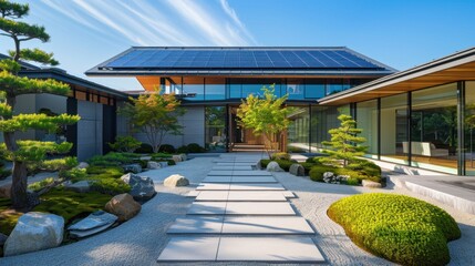 Modern house zen garden