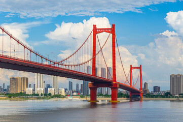 Wuhan city landmark skyline scenery