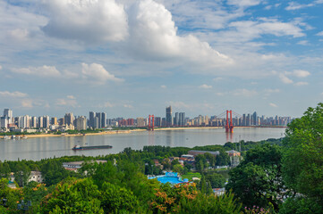 Wuhan city landmark skyline scenery