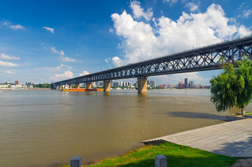 Wuhan city landmark skyline scenery