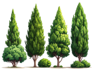  Various Cypress Trees Transparent PNG