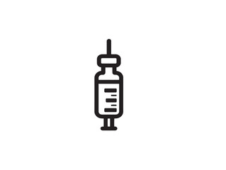 Modern healthcare vaccines symbol in minimal 2D vector line