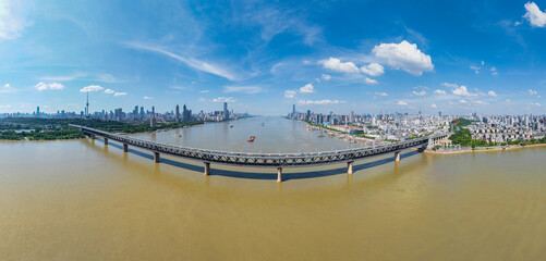 Wuhan city landmark skyline scenery