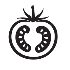 Tomato  silhouette on vector with white background