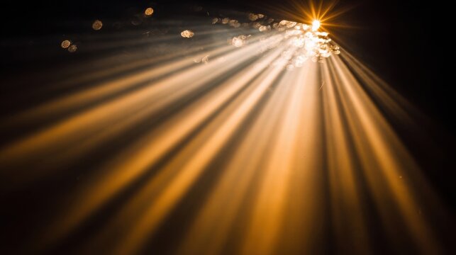 Dramatic interplay of darkness and warm golden light, ghostly glow emanating horizontally,