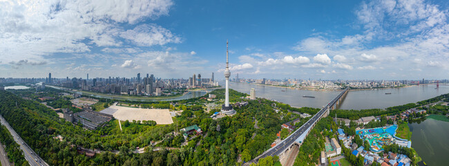 Wuhan city landmark skyline scenery