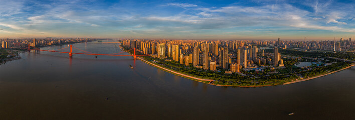 Wuhan city landmark skyline scenery